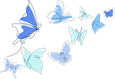 Blue Butterfly Starbucks Silhouette Svg Vector, Free Vectors File